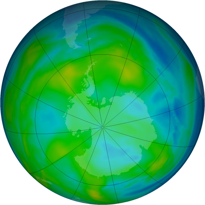Antarctic ozone map for 14 July 2006